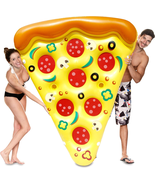Giant Inflatable Pizza Slice Pool Float with Cup Holder Summer Pool Raft... - £40.75 GBP
