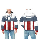 Sam Wilson Captain America Mens Hooded Puffer Jacket - $123.07 CAD