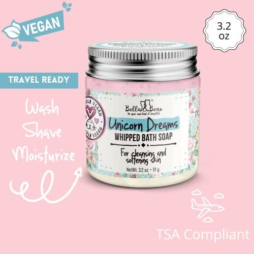 Bella & Bear Unicorn Dreams Whipped Bath Soap - Travel Size 3.2oz mango & pineap Item image 15