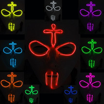 Crucifix LED Lighting Mask Skull Ghost  Cosplay Terrifying Mask Halloween Thrill - £19.43 GBP