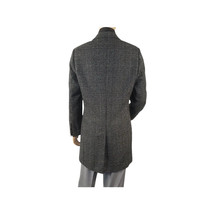 Men RENOIR Wool Blend Charcoal Gray English Plaid 3/4 Length Coat 43-18-095 image 4