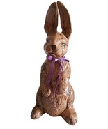 Vintage 1974 Ceramic Rabbit Easter Bunny 18” Tall Purple Ribbon Estate F... - $595.20 MXN