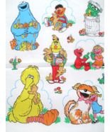 Fabric Vintage Sesame Street &quot;Pets&quot; Elmo Cookie Bert Ernie Big Bird 8/$5.50 - £4.35 GBP