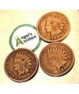 Indian Head Penny 1899, 1900, and 1901 AA20-CNP2134 Antique - $146.68 CAD