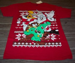 Wb Looney Tunes Bugs Bunny Daffy Duck Taz Christmas T-Shirt Mens Small New - £14.80 GBP