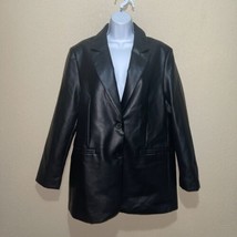 Rebecca Minkoff Women’s Black Faux Leather Blazer Size Large NEW - £169.13 GBP