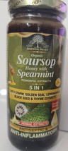 Organic Soursop Honey With Spearmint Antiseptic &amp; Anti Inflammatory 5 IN 1 16 OZ - £30.89 GBP