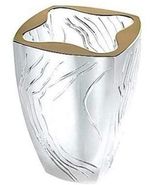 Lalique France &quot;Yasna&quot; Full Lead Crystal Designer Vase with 18K Gold Top... - $1,095.00