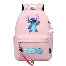 Disney Stitch Kawaii Boys Girls Kids School Book Bags Women Bagpack Teenagers Ca - £39.78 GBP