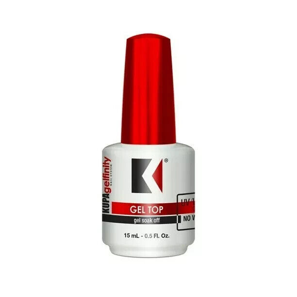 Kupa Gelfinity Gel TOP COAT No Wipe UV/LED Cure Soak Off .5oz NEW FREE S... - $9.89