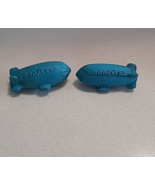 Lot Of 2 Vintage Diener Goodyear Blimp Rubber Erasers Blue - $14.23 CAD