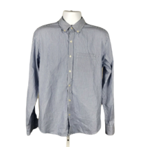Old Navy The Classic Slim Fit Button Up Collared Dress Shirt ~ Sz L ~ Blue  - £13.38 GBP