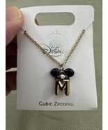 Disney Parks Mickey Mouse Ears Cubic Zirconia Letter M Gold Color Neckla... - $642.52 MXN