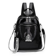 Fashion Sequins Women&#39;s Backpack High Quality Bookbag Soft Leather School Bags f - £54.13 GBP