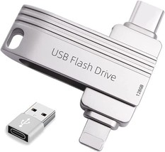 NEW 128GB Dual USB3.0 Flash Drive for iOS,3 in 1 Ultra USB C Memory Stick Drive - £22.42 GBP