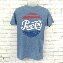 Tee Luv Pepsi Cola T-shirt Mens Small Blue Soda Pop Stars Stripes USA Cr... - $17.99