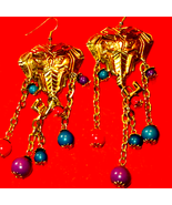 Gorgeous vintage beaded elephant earrings - €18,91 EUR
