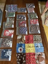 17 VTG fabric samples 1940s WW2 rayon assorted Cowboy Floral Quilt - $137.56