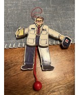 Vintage Pull String Wood Puppet Ornament Doctor Midwest Of Cannon Falls - $9.89