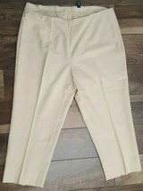 Saks 5th Avenue Real Clothes Beige Side Zip Pants Cotton Blend - Size 16 - £18.74 GBP