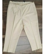 Saks 5th Avenue Real Clothes Beige Side Zip Pants Cotton Blend - Size 16 - £19.09 GBP