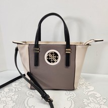 Guess Cream Grey Open Road Mini Bag Purse Removable Strap 7x10” Golden Hardware - £28.69 GBP