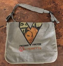 V for Vendetta Messenger Bag Army Green Canvas Cotton Freedom Forever Adjustable - £92.15 GBP