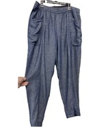Old Navy Pants Women’s Blue Chambray Cropped Linen Blend Pants Size Large - €14,58 EUR