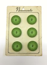 6 Nouveaute Green Plastic Button 2 Hole Circle Design Matte Finish Ombre... - $9.99