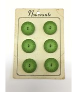 6 Nouveaute Green Plastic Button 2 Hole Circle Design Matte Finish Ombre... - £7.98 GBP