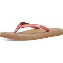 Sanuk Women Flip Flop Thong Sandals Yoga Joy Size US 5 Burnt Coral Pink - £18.98 GBP