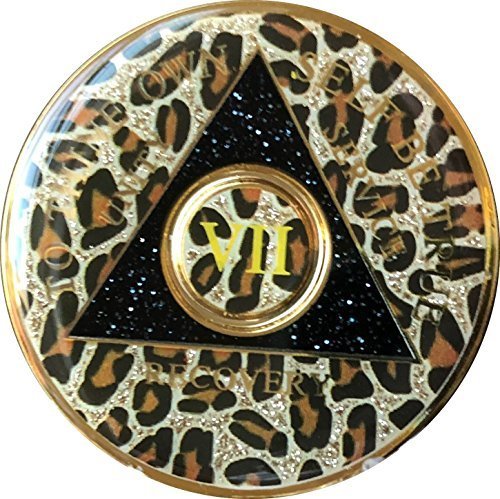 Primary image for 7 Year AA Medallion Leopard Print Tri-Plate Bling Bling Chip VII
