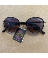 NWT Retro Rewind  Round Metal Sunglasses Womens Black Gray Lens - £8.08 GBP