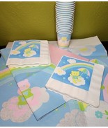 Vintage Hallmark 1981 Tumbling Teddies Napkins Cups Table Cloths Baby Sh... - £35.73 GBP