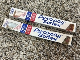 Vintage Lot Of 2 Pycopay Py-Co-Pay Toothbrush Softex Nylon Soft New &amp; Se... - £8.74 GBP