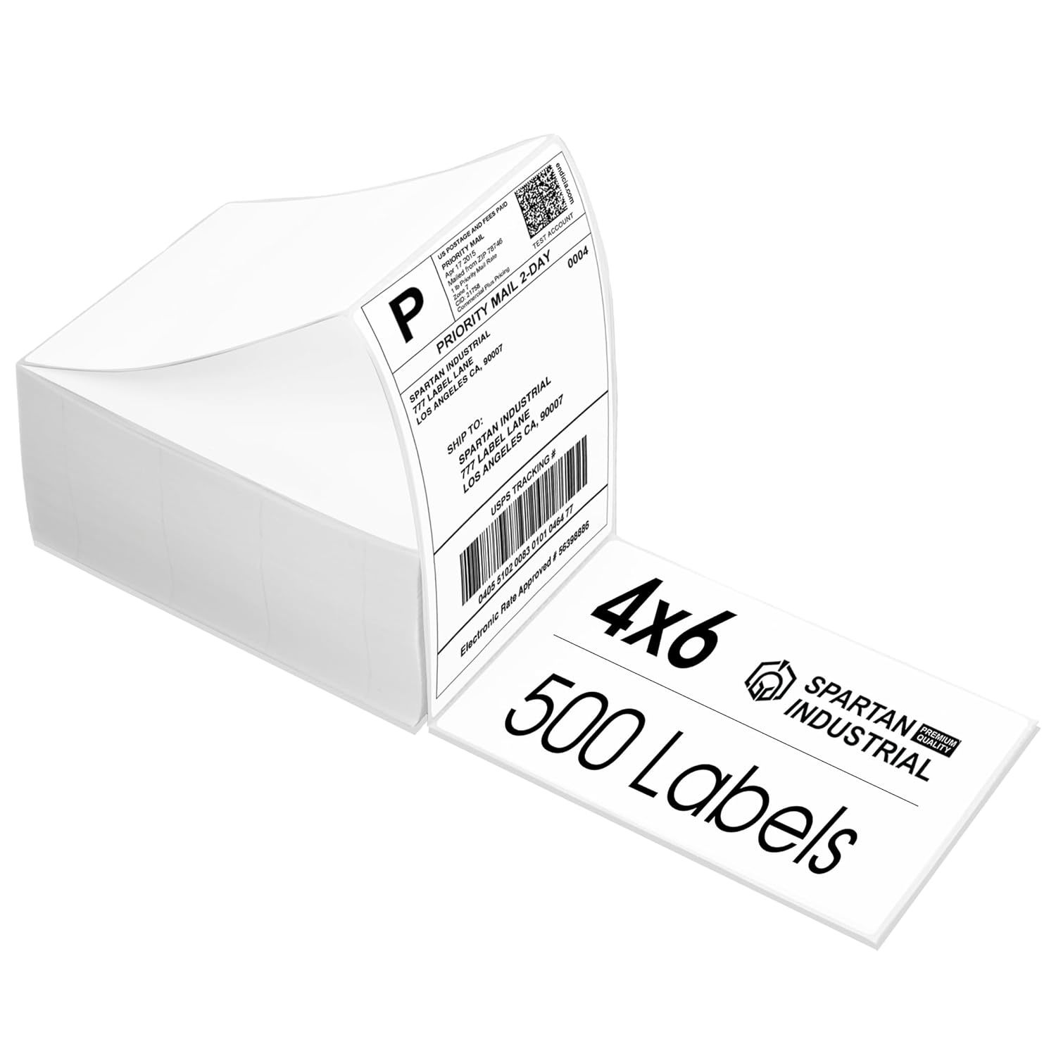 Spartan Industrial Direct Thermal 4&quot; X 6&quot; Fanfold White Shipping Labels ... - $35.98