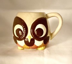 Mesa Home Products Coffee Mug 3D Owl Hand Painted Brown Tan Orange 16 Oz Tea Cup - £10.44 GBP
