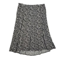 CJ Banks Women&#39;s Plus 14W Black White Floral Hi-Low Pull-On Midi Skirt E... - $21.29
