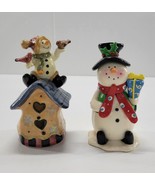 Snowmen with Birds House Presents - Set of 2 - £6.25 GBP