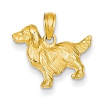14K Yellow Gold Springer Spaniel Dog Pendant - £159.03 GBP