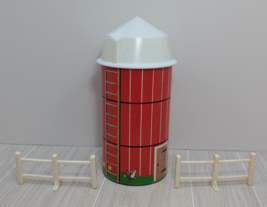Fisher-Price Little People vintage farm silo marked 1968 +2 fence panels - $16.82