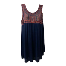 Blu Pepper Womens Bailee Shift Dress Blue Embroidered Bodice Sleeveless M New - £23.89 GBP