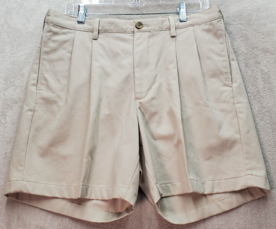 Primary image for Land's End Shorts Men Size 34 Tan 100% Cotton Pockets Light Wash Traditional Fit
