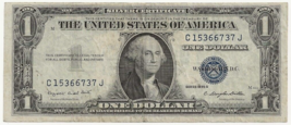 1935 G US $1 Silver Certificate (CJ Block) w/o MOTTO (Fr#1616) - SMITH/D... - £19.54 GBP