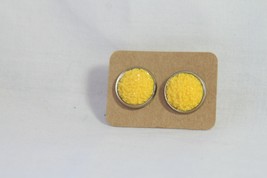 Faux Druzy Stud Earrings 12mm (New) Bright Yellow - £4.50 GBP