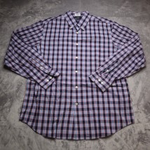 Nautica Shirt Men L Blue Plaid Long Sleeve Button Up Casual Western - £12.49 GBP