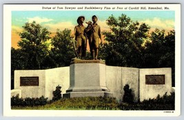 Postcard Statue of Tom Sawyer &amp; Huck Finn Cardiff Hill, Hannibal, MO. - £3.14 GBP