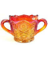 Indiana Red Sunset Carnival Sugar Dish 3.75&quot; x 4.5&quot; Vintage - $372.61 MXN