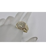 10K Yellow Gold Crown Design Graduated Fluted Ring w/ Cubic Zirconia Siz... - $326.90