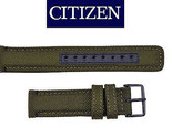  Citizen Original Eco-Drive Men&#39;s  BU2055-16E Green Canvas 20mm Watch Ba... - $64.95